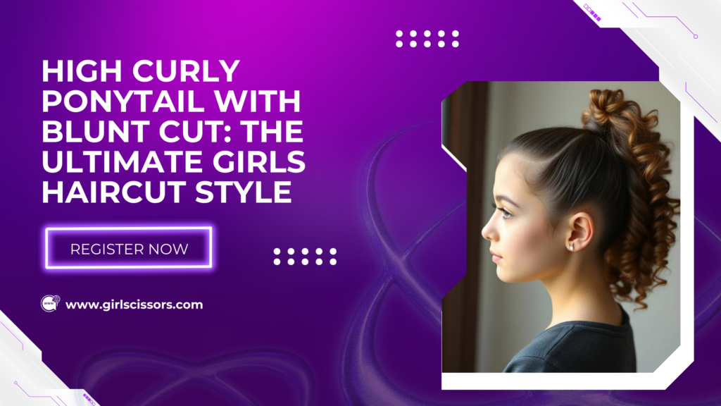 High Curly Ponytail with Blunt Cut: The Ultimate Girls Haircut Style