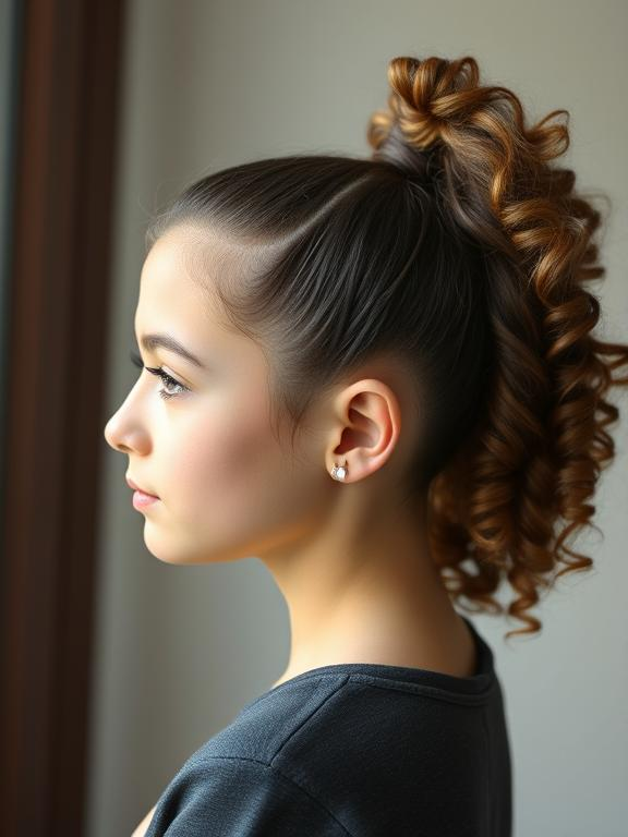 High Curly Ponytail